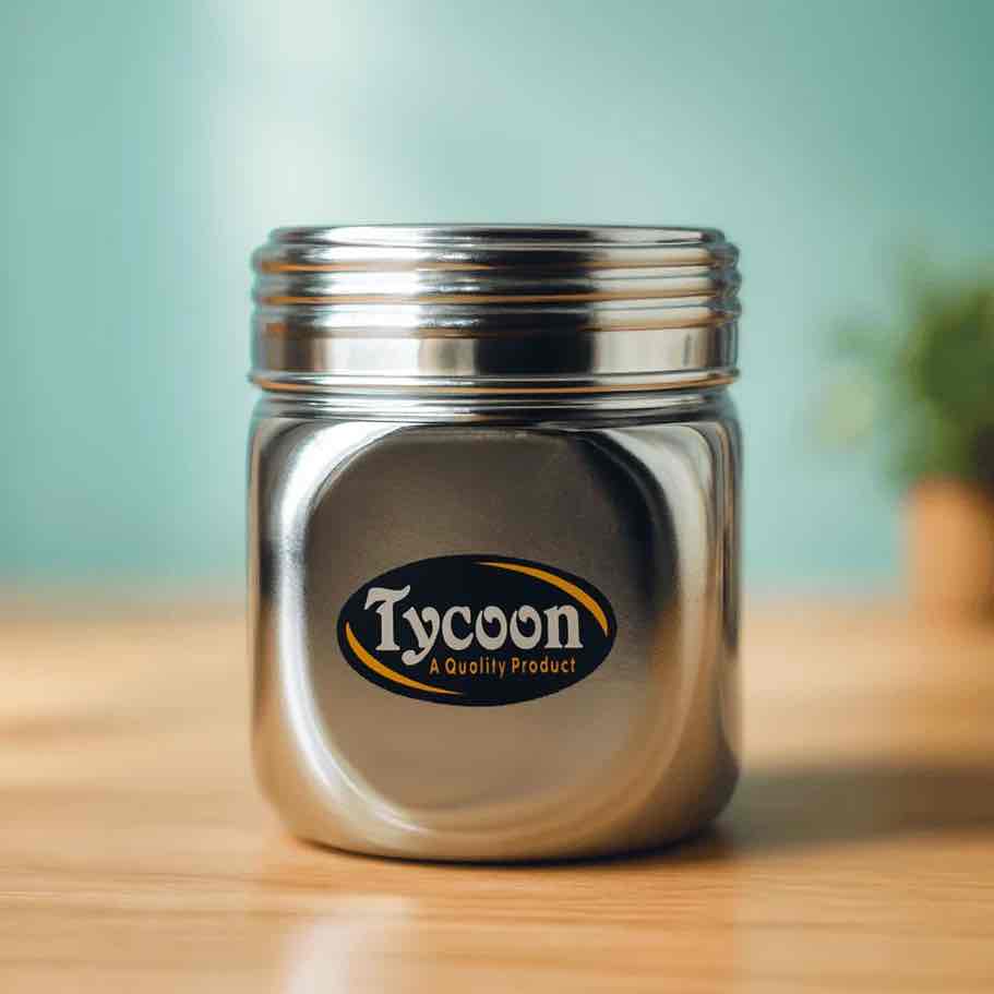 Tycoon square canister. Premium stainless steel.