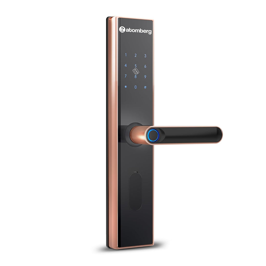 atomberg SL 1 Smart Door Lock | 6 Ways Unlocking | Fingerprint | PIN | OTP | NFC Card | Atomberg Home App (Data Stored in India)| Key | Free Installation | 2 Year Warranty by Atomberg