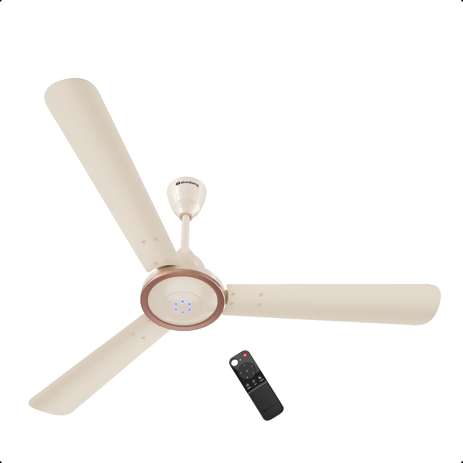 atomberg Erica Artesta 1200mm India's No.1 BLDC Ceiling Fan with Remote | BEE 5-star | Best Air Delivery | Low noise | LED Speed Indicator | 3 Years Warranty| Midnight Black