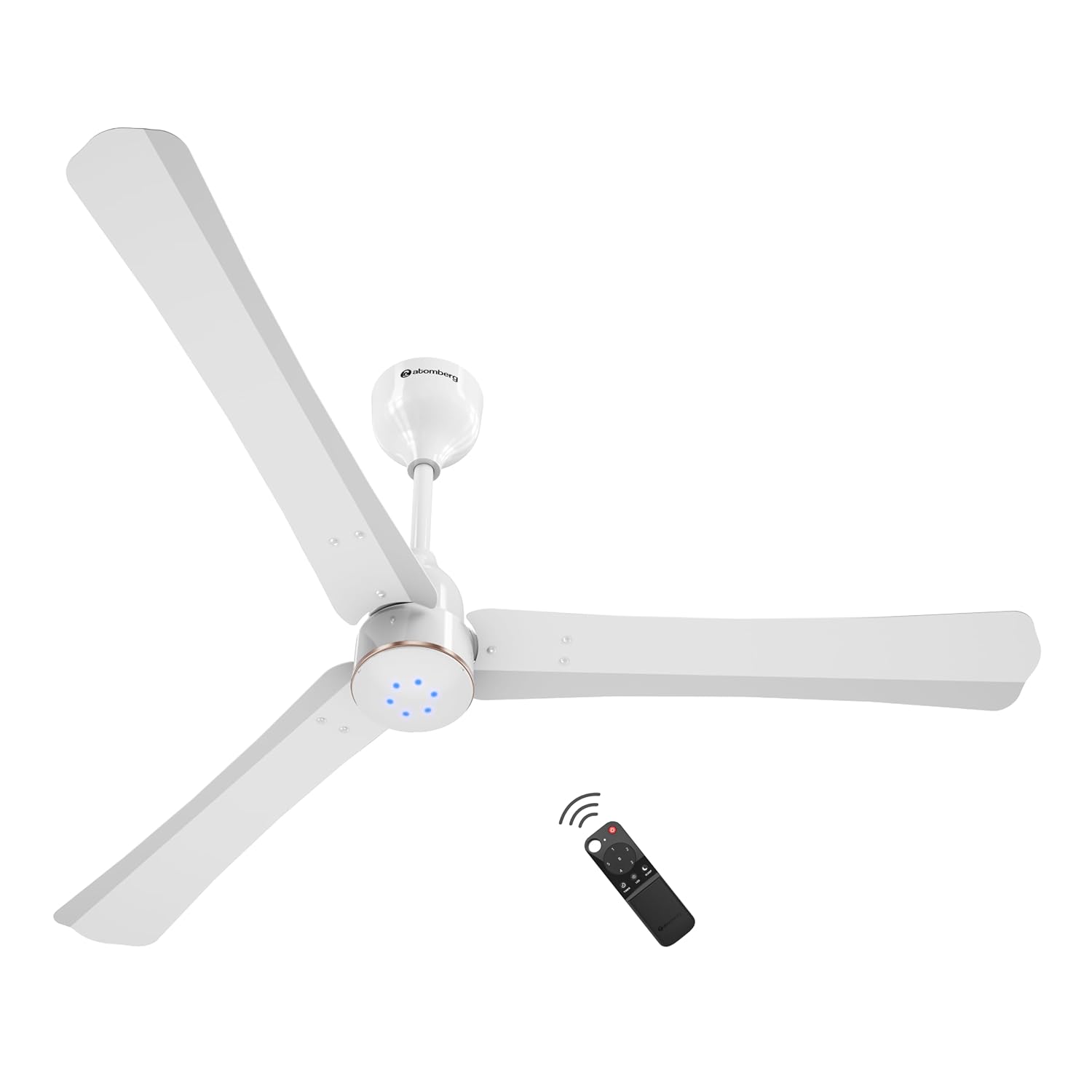 atomberg Renesa Halo Smart Alexa Enabled 1200mm BLDC Ceiling Fan with Remote | BEE 5 star | High Air Delivery | Low noise | LED Speed Indicator | Sleek Design | | 3 Year Warranty| Misty Teal