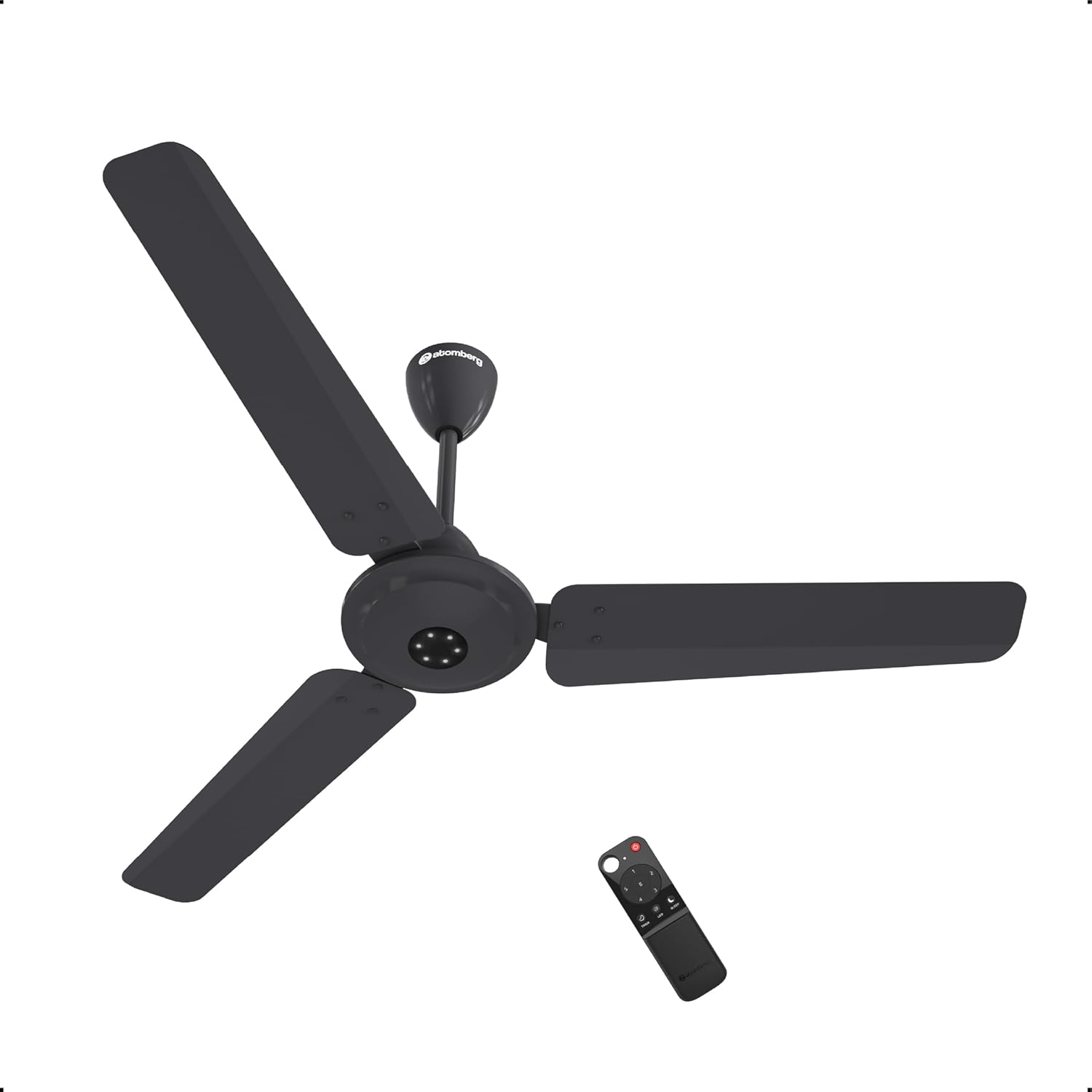 atomberg Efficio Alpha 1200mm BLDC Ceiling Fan with Remote Control | BEE 5 star Rated Energy Efficient Ceiling Fan | High Air Delivery with LED Indicators | 2 Year Warranty