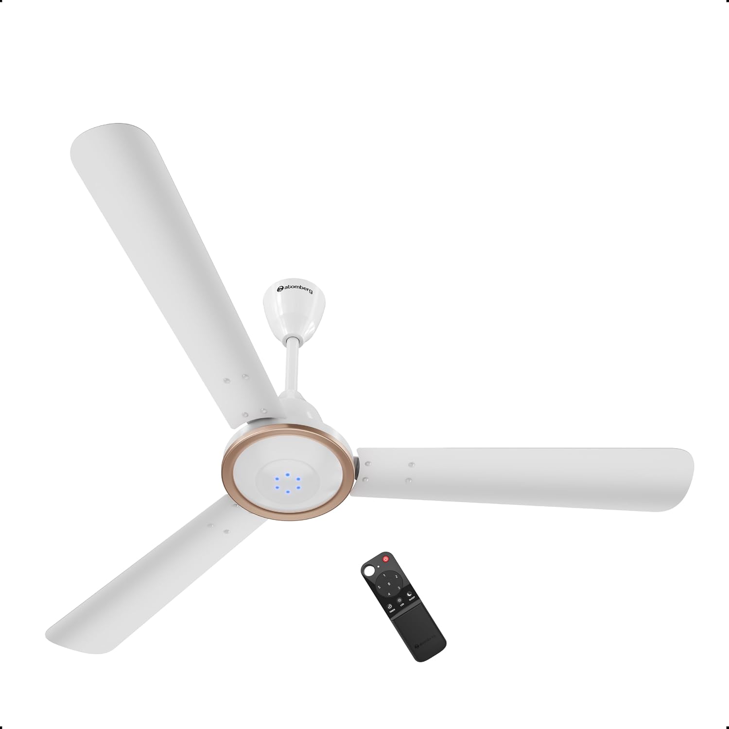 atomberg Erica Artesta 1200mm India's No.1 BLDC Ceiling Fan with Remote | BEE 5-star | Best Air Delivery | Low noise | LED Speed Indicator | 3 Years Warranty| Midnight Black