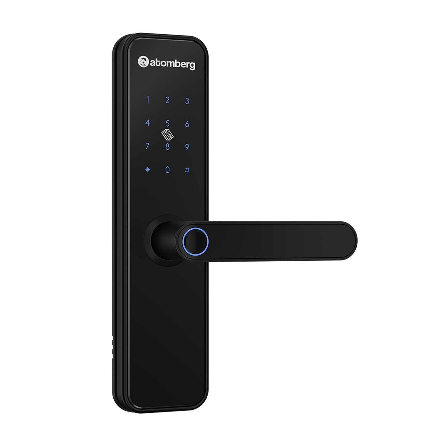 Atomberg Azhero Smart Door Lock | 6 Ways Unlocking | Fingerprint | PIN | Remote OTP | NFC Card | Atomberg App (Data Stored in India) | Key | Free Installation | 2 Year Warranty