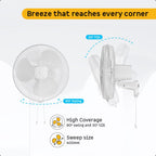 atomberg Renesa 400mm Wall Mount Fan | 5-star rated | Ideal for Home & Office | Silent BLDC Fan | 6 Speeds | 35W | Remote with Oscillation, Timer, Sleep | 2 Years Warranty
