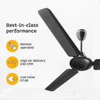 atomberg Efficio Alpha 1200mm BLDC Ceiling Fan with Remote Control | BEE 5 star Rated Energy Efficient Ceiling Fan | High Air Delivery with LED Indicators | 2 Year Warranty
