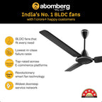 atomberg Efficio Alpha 1200mm BLDC Ceiling Fan with Remote Control | BEE 5 star Rated Energy Efficient Ceiling Fan | High Air Delivery with LED Indicators | 2 Year Warranty