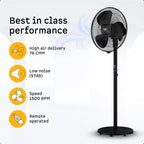 atomberg Renesa 400mm Pedestal Fan | 5-star rated | Ideal for Home & Office | Silent BLDC Stand Fan | 6 Speeds | 35W | Remote with Oscillation, Timer, Sleep | 2 Years Warranty