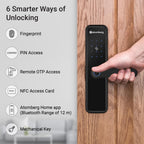 Atomberg Azhero Smart Door Lock | 6 Ways Unlocking | Fingerprint | PIN | Remote OTP | NFC Card | Atomberg App (Data Stored in India) | Key | Free Installation | 2 Year Warranty