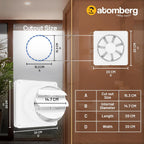 atomberg Studio Exhaust Fan 150mm (6 Inches) | BLDC Motor | 6.8W| Low Noise | 2000 RPM| Ideal for Bathroom,Kitchen | Easy to Clean | Installation-Round Cut (153mm) | 2 Years Warranty