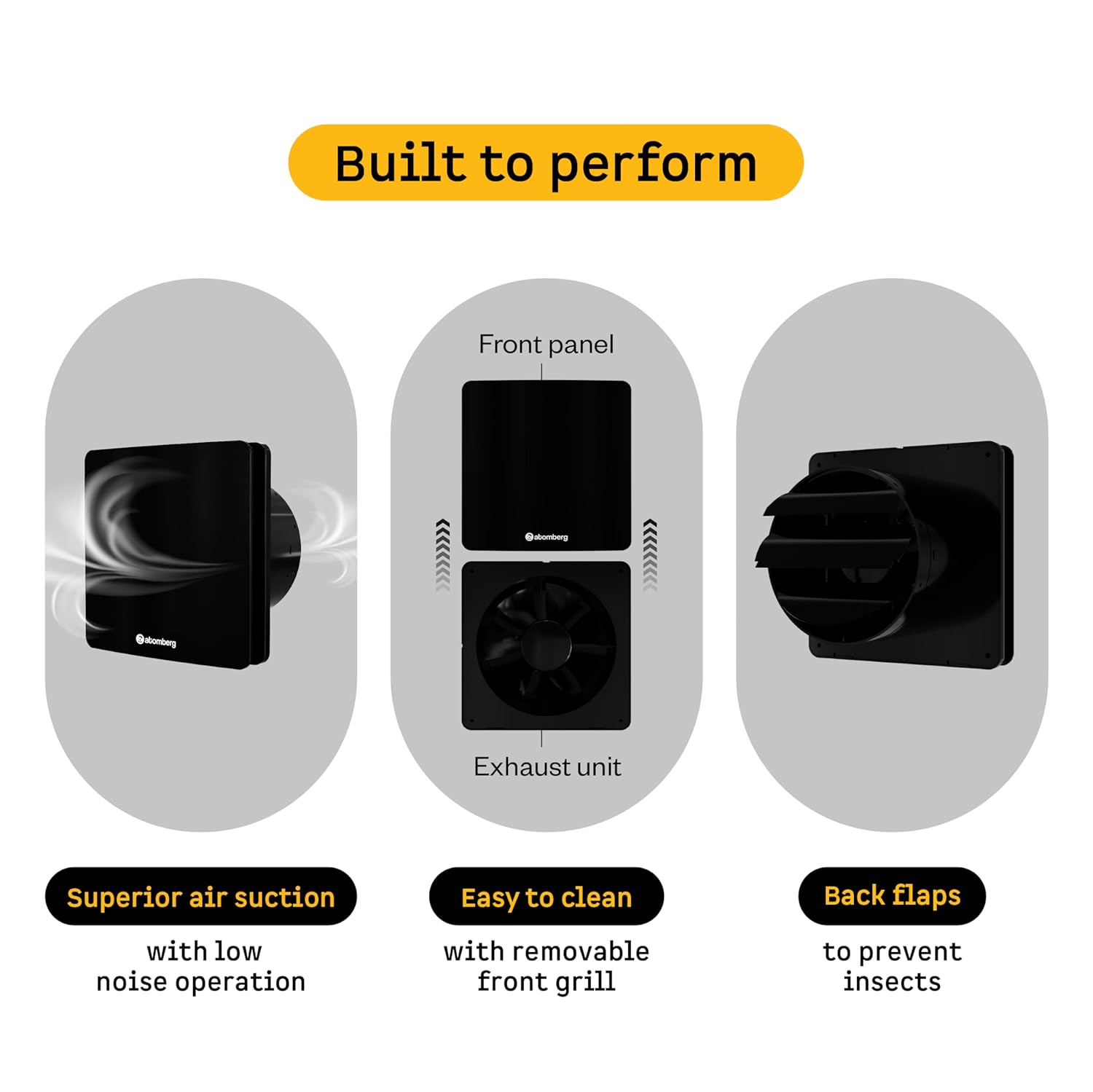 atomberg Studio Exhaust Fan 150mm (6 Inches) | BLDC Motor | 6.8W| Low Noise | 2000 RPM| Ideal for Bathroom,Kitchen | Easy to Clean | Installation-Round Cut (153mm) | 2 Years Warranty