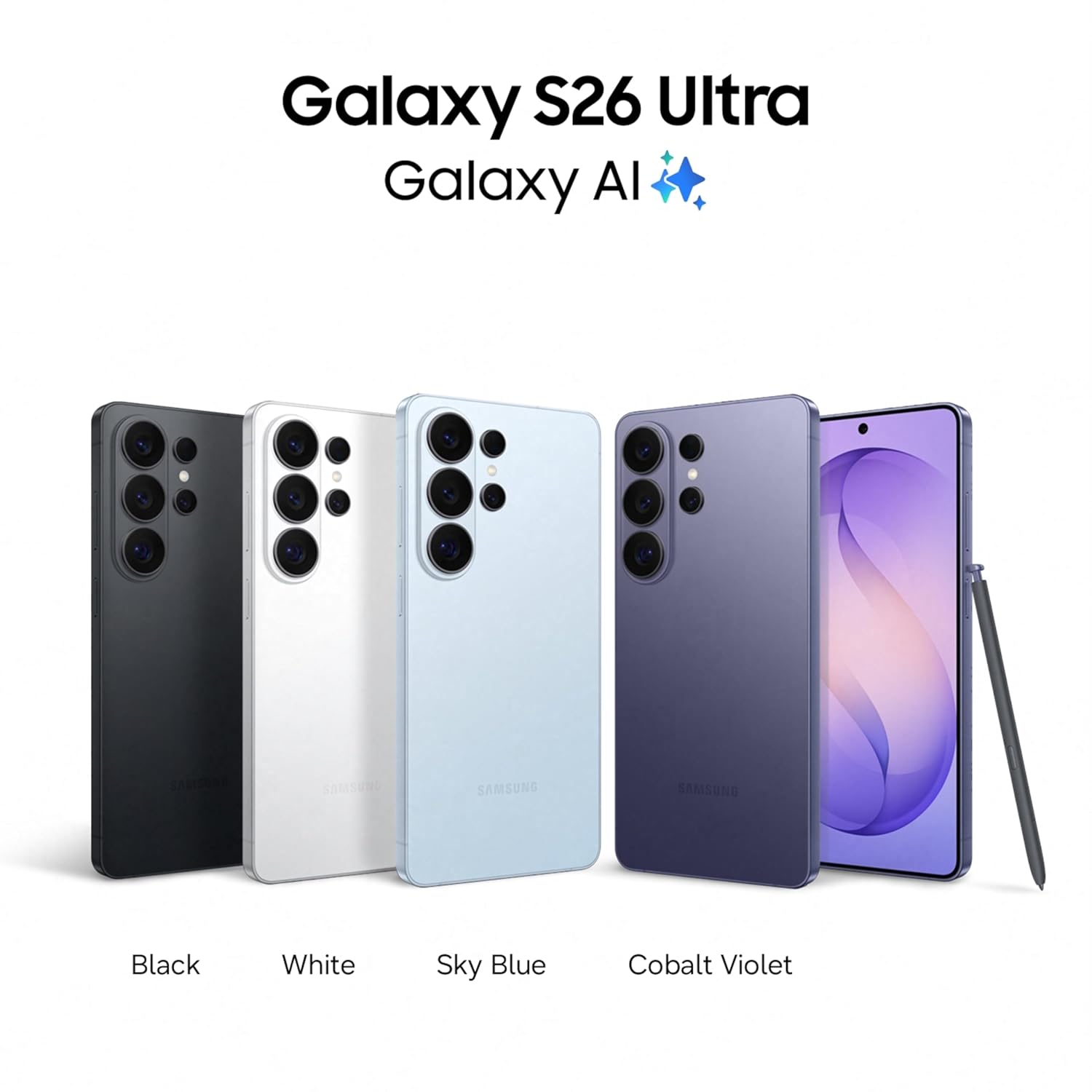 Samsung Galaxy S26 Ultra 5G (12GB RAM, 512GB Storage) with Built-in Privacy Display, AI Phone, Photo Assist, Creative Studio, 200MP Camera, 5000mAh Battery and Snapdragon 8 Elite Gen 5