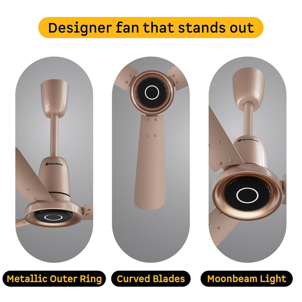 atomberg Studio Nexus Smart 900mm/1200mm BLDC Ceiling Fan with IoT & Remote Control | BEE 5-star | Newly Launched | High Air Delivery with Moonbeam Light | Low noise | 5 Year Warranty