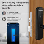 Atomberg Azhero Smart Door Lock | 6 Ways Unlocking | Fingerprint | PIN | Remote OTP | NFC Card | Atomberg App (Data Stored in India) | Key | Free Installation | 2 Year Warranty