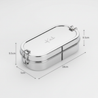 inkitch Lunch Box with Inner & Box and Locking Clip | Stainless Steel Rectangle | 750ml