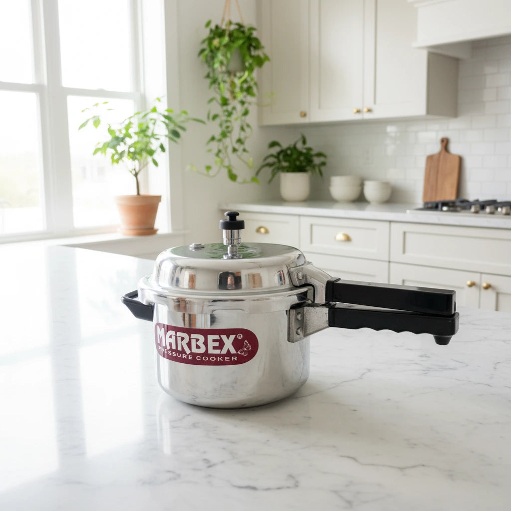 Marbex pressure cooker. Available in 3L, 5L, 7L, AND 9L.