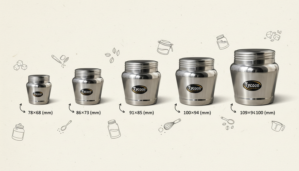Tycoon Apple Canister available in set of upto 6.