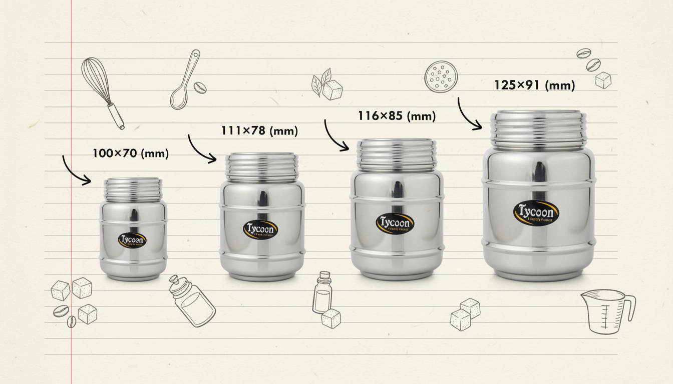Tycoon Horlics jar Canister, available in set of upto 6.