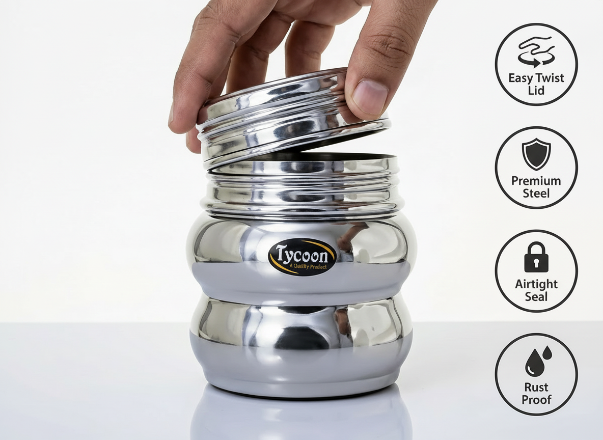 Tycoon Belly Canister available in set of upto 6.