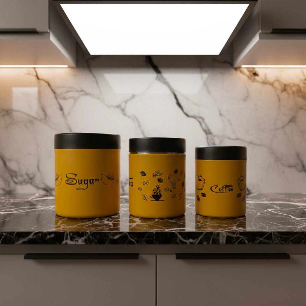 Arabian yellow color Masterpiece In Stainless Steel SET OF 3.