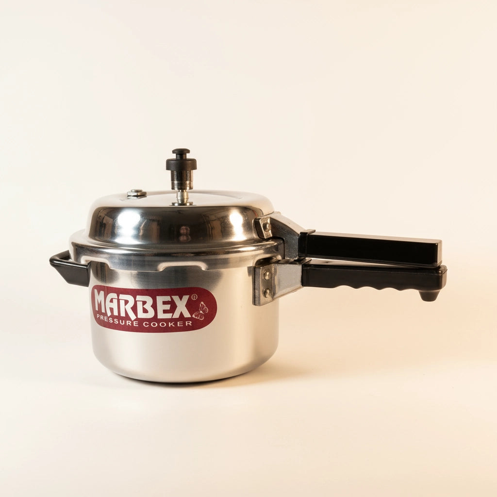 Marbex pressure cooker. Available in 3L, 5L, 7L, AND 9L.