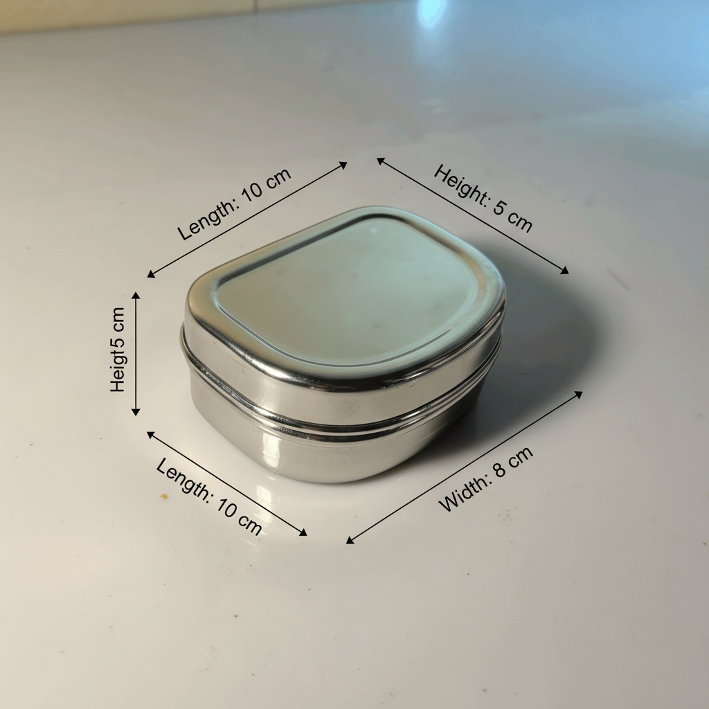 inkitch Lunch Box with Inner & Box and Locking Clip | Stainless Steel Rectangle | 750ml