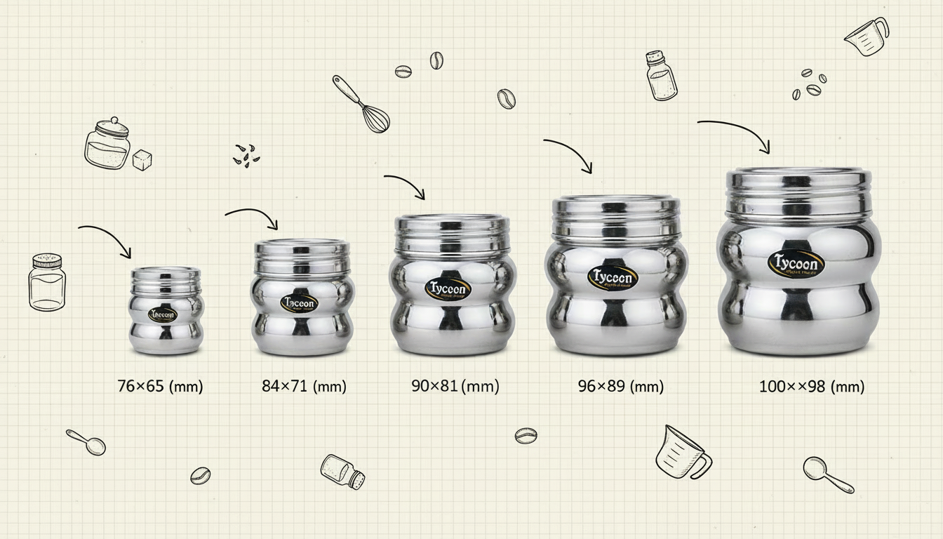 Tycoon Belly Canister available in set of upto 6.