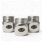 Tycoon square canister, Available in sets of up to 6. Premium stainless steel.