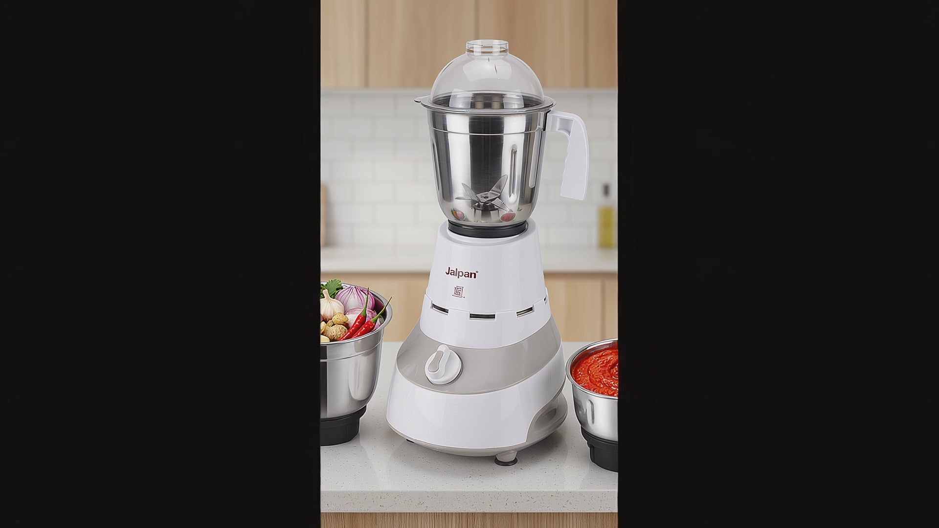 Jaipan Master Chef 750 Watts Mixer Grinder | 3 Stainless Steel Multipurpose Jars | ABS Body | Dual Tone colour | 24 months warrenty